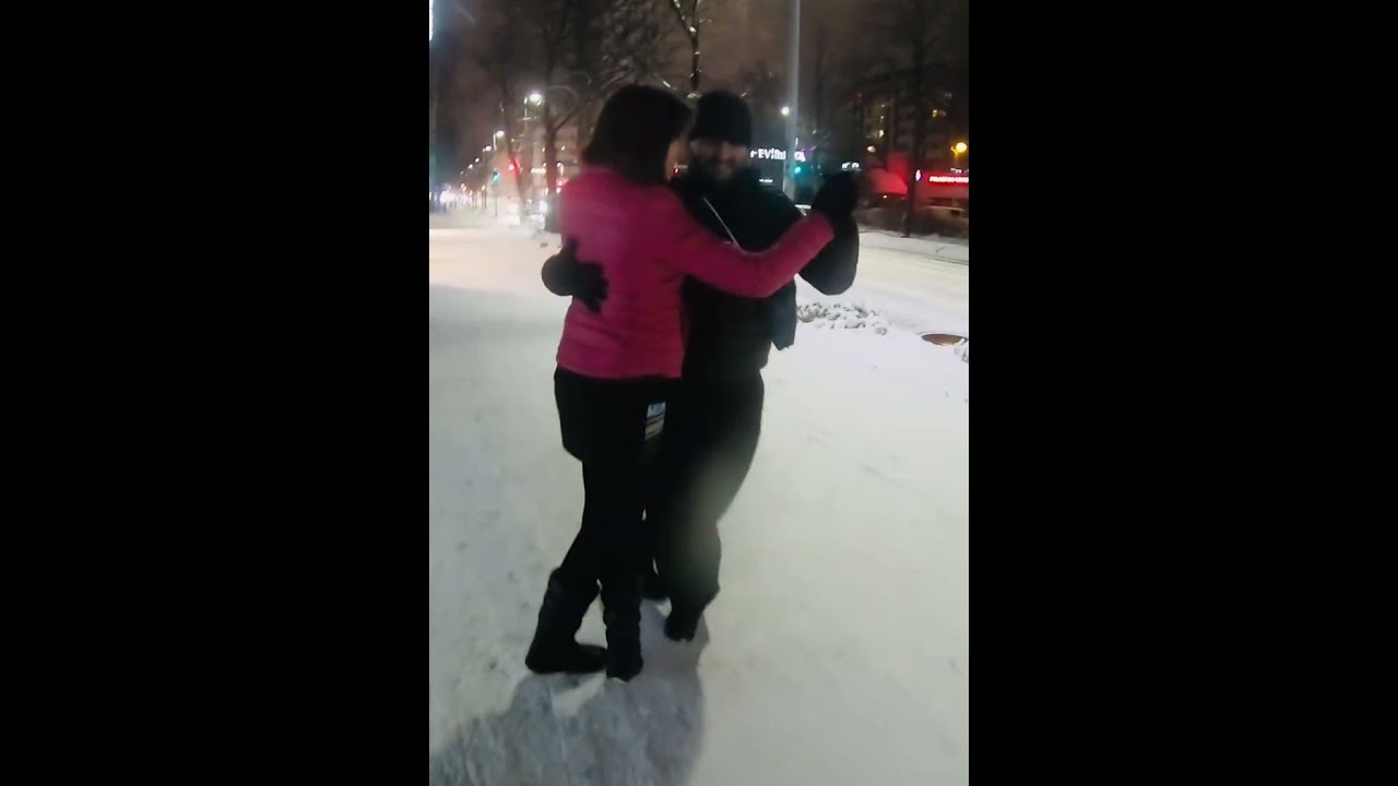 Gustavo Rosas. TANGO DEMO NIEVE con Gisela Natoli en OULU.27 Grados Bajo Cero.Abril 2016.FINLANDIA.