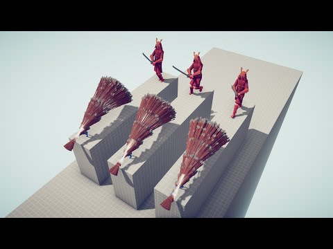 TRIO SAMURAI GIANT vs 3x EVERY GOD - Totally Accurate Battle Simulator TABS