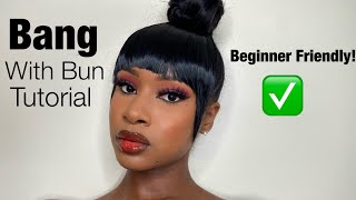 FAUX BANG WITH BUN TUTORIAL FOR BEGINNERS | ShawnJewel