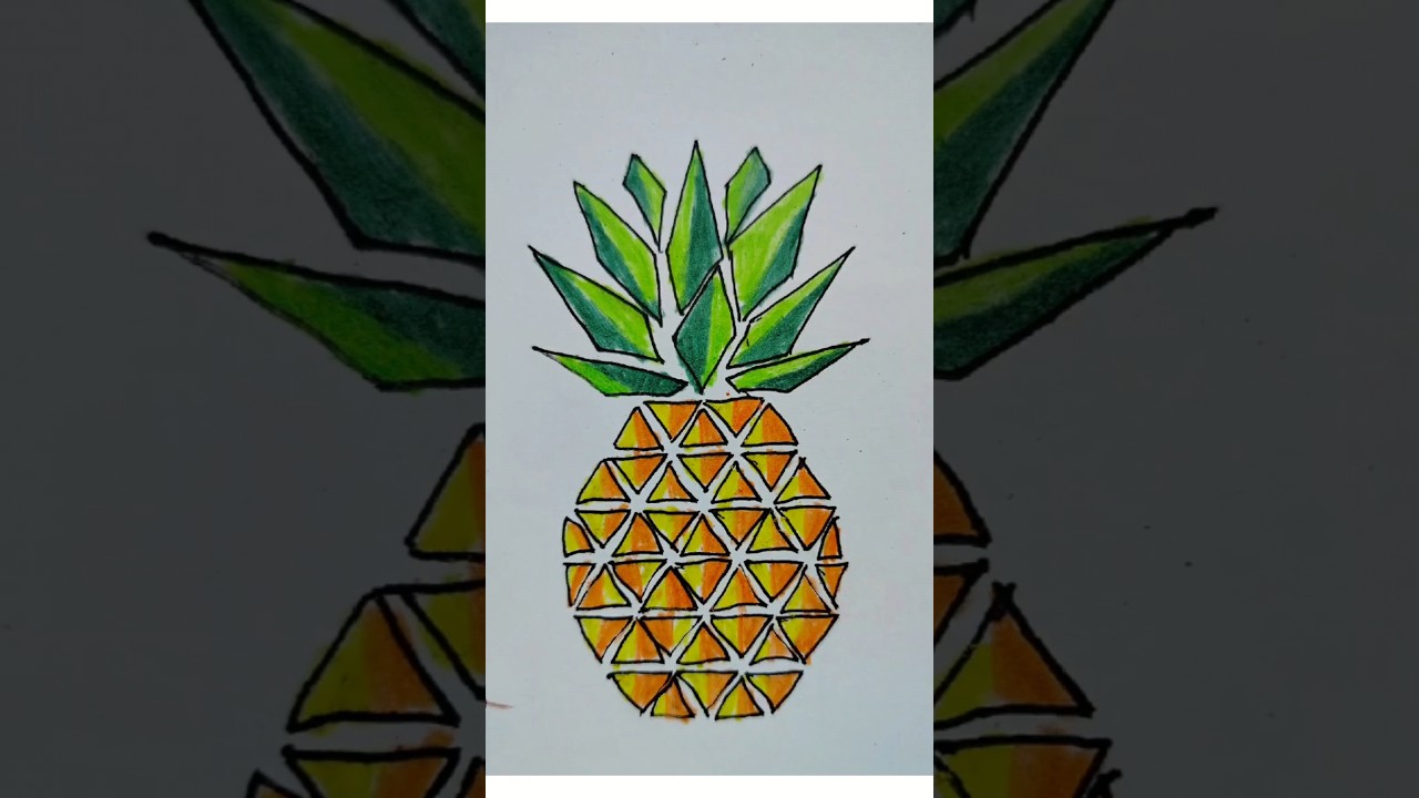 Mastering Vector Pineapple Art: Step-by-Step Drawing Tutorial#VectorArt, #PineappleDrawing#shorts