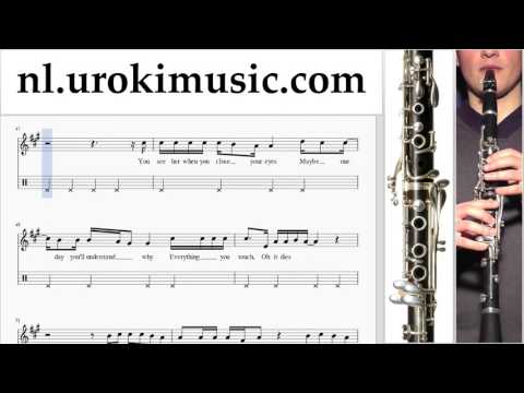 Klarinet Leren Spelen Passenger Let Her Go Klarinetles Deel#2 Studie Klasse Muzieknoten Bladmuziek