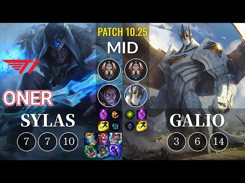 T1 Oner Sylas vs Galio Mid - KR Patch 10.25