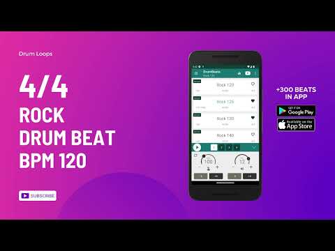 4/4 ROCK RHYTHM BPM 120 v4 - DRUM BEAT - RHYTHM PATTERN