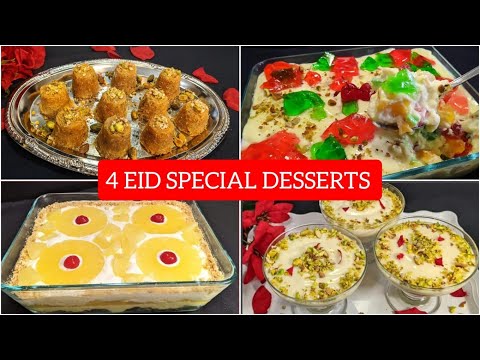 4 Easy Eid Desserts Recipes | Eid Special Recipes |  EID Special Dessert