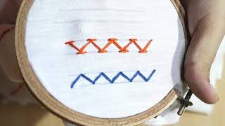 Stitches In hand Embroidery| zig zag with variations| Class 5| by Crafts At Home