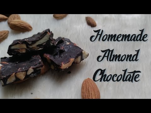 Almond chocolate bar | homemade nut chocolate | almond bars for kids | healthy substitute for kids.
