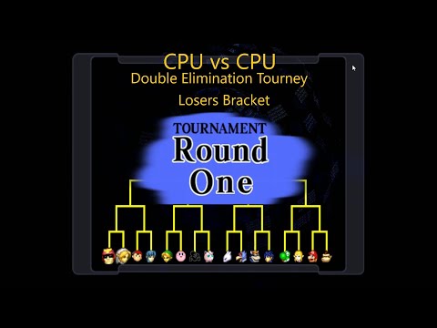 SSBM CPU vs CPU Double Elimination Tournament | Losers Bracket Round 1