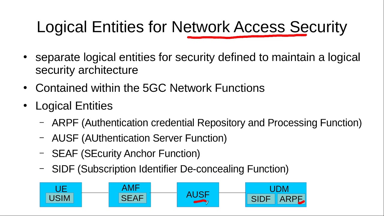 Logical Entities for 5G Network Access Security