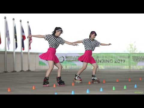 2017 Roller Games，Pair Slalom 7th，Kawashima Natsuki，Wada Reinai，川嶋菜月 和田怜奈，南京 2017，BLACKPINK - 마지막처럼