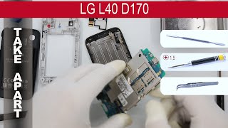 How to disassemble 📱 LG L40 D170, Take Apart, Tutorial