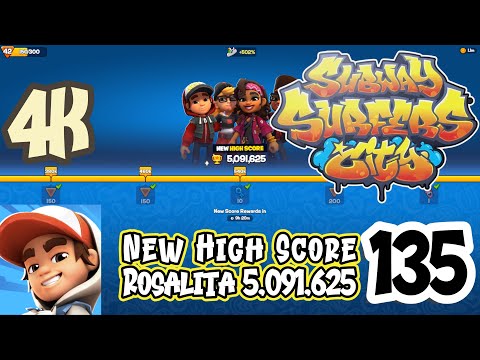 Subway Surfers City - Gameplay Walkthrough Episode 135 - Rosalita New High Score (5,091,625)