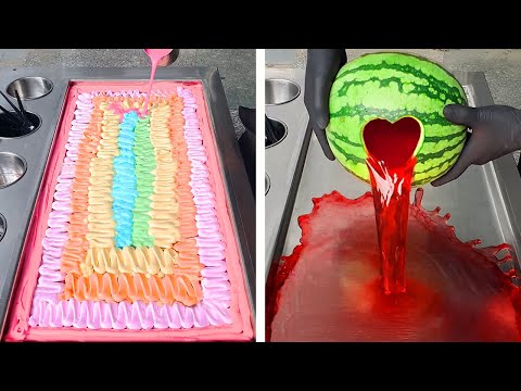 🍰 Oddly Satisfying Watermelon Street IceCream Decorating Ideas 만족스러운 수박거리 아이스크림