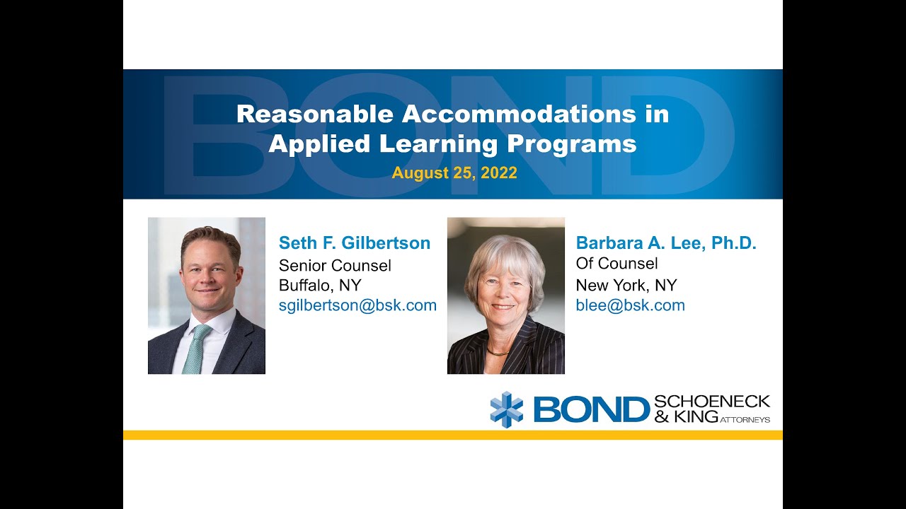 Reasonable Accommodations in Higher Education Applied Learning Programs
