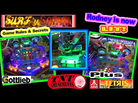 #1555 Gottlieb SURF 'N SAFARI Pinball Machine & it's Features-Atari TETRIS Video Game-TNT Amusements