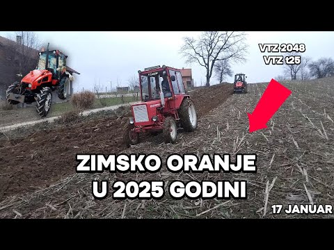 ZIMSKO ORANJE U 2025 GODINI SA 2 TRAKTORA VTZ 2048 AC I VLADIMIREC t25 17 JANUAR