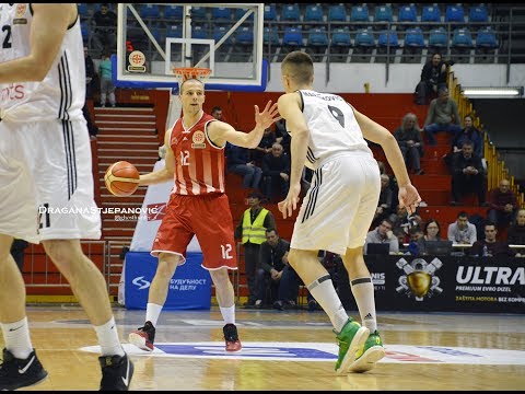 Koča Jovović (KK Vršac, PG, red #12) Serbian Superleague 1st round Partizan-Vršac part1