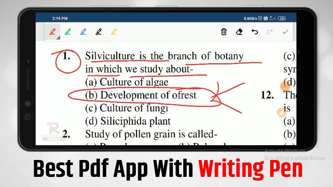 Best Android App for educational video | Pdf writing software for mobile phone