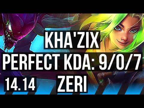 KHA'ZIX vs ZERI (MID) | 9/0/7, Legendary, 900+ games | EUW Grandmaster | 14.14