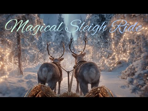 Magical Sleigh Ride. Christmas Reindeer tour through enchanted forest (short version)