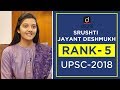 UPSC Topper Mock Interview Srushti Jayant Deshmukh Rank 5 CSE 2018