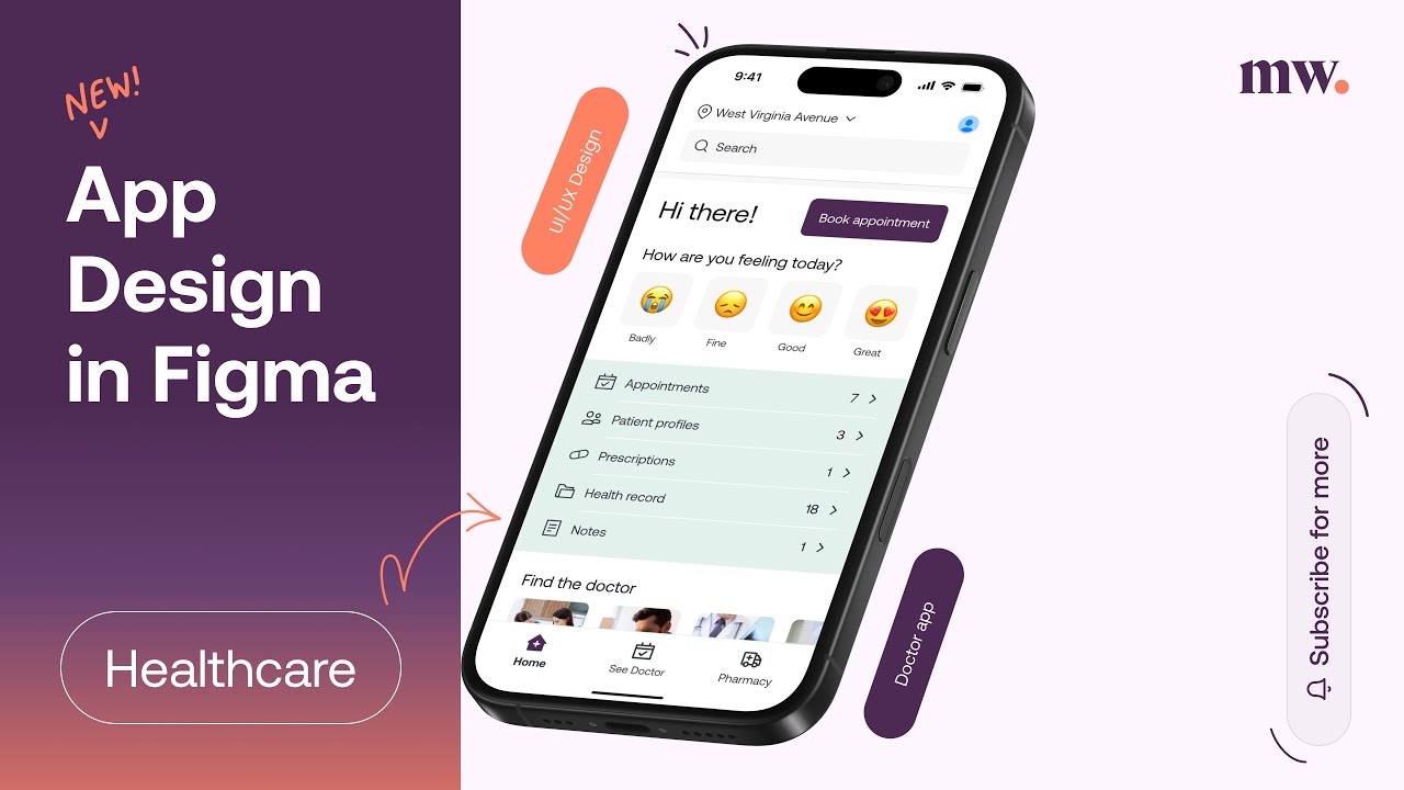 How to design a Healthcare Mobile App UI Design in Figma | Speed Design