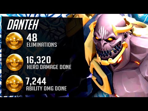 Danteh Doomfist and Echo gameplay - 48 elims! [ Overwatch Season 32 Top 500 ]