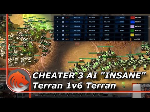 StarCraft 2: Terran 1 vs 6 Terran Cheater 3 INSANE AI !!!