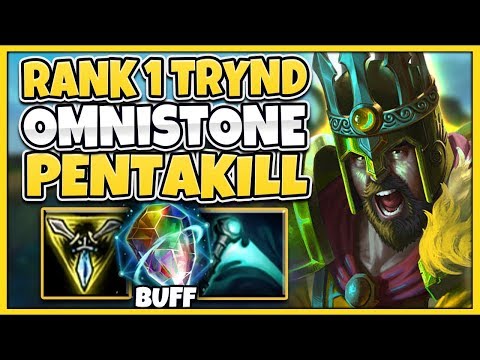 #1 TRYNDAMERE WORLD BEYOND BROKEN 1V5 BUILD (OMINSTONE PENTAKILL) - League of Legends