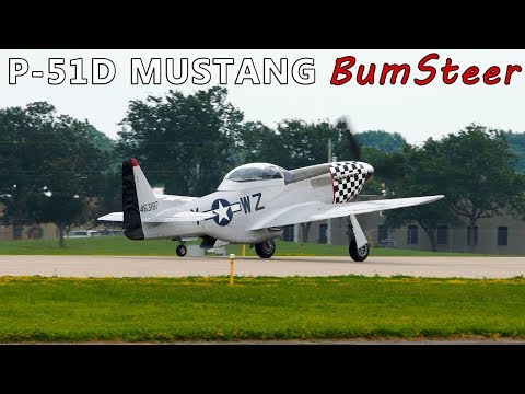P 51D Mustang Takeoff and Landing at Oshkosh 2019
