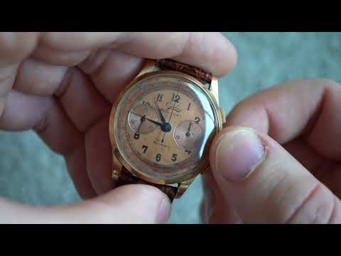 Jolus 18k solid rose gold salmon/copper dial - Landeron 48