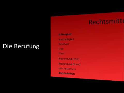 Rechtsmittel (2) - Rechtsmittel im Einzelnen (Teil 1)