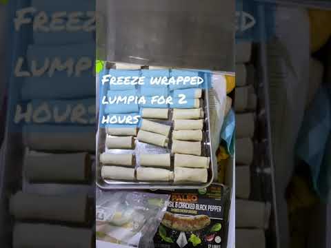 Freeze lumpia (spring rolls) without sticking.  #shorts