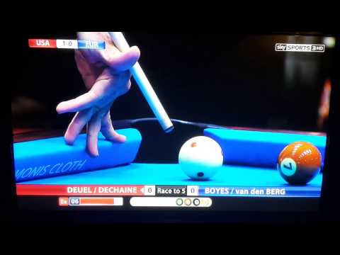 Corey Deuel crazy jump shot 2015 Mosconi Cup