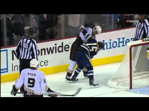 Sheldon Brookbank vs Derek Dorsett Round 2 Oct 30, 2011 - Anaheim feed