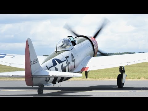 ✈ P-47 Thunderbolt and P-51 Mustang Take off from London Southend Airport!