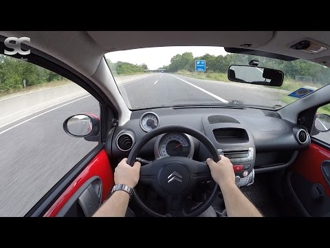 Citroën C1 1.0 (2012) on German Autobahn - POV Top Speed Drive