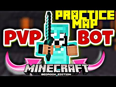Pvp bot practice map for minecraft pe 1.19+ | pvp practice map download