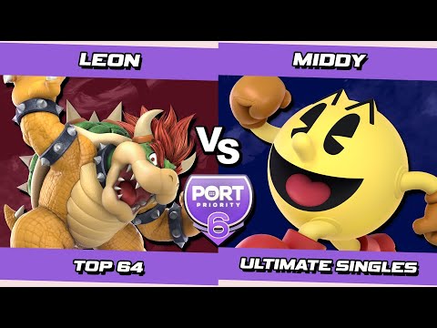 Port 6 Top 64 - LeoN (Bowser) Vs. Middy (Pac Man) SSBU Ultimate Tournament