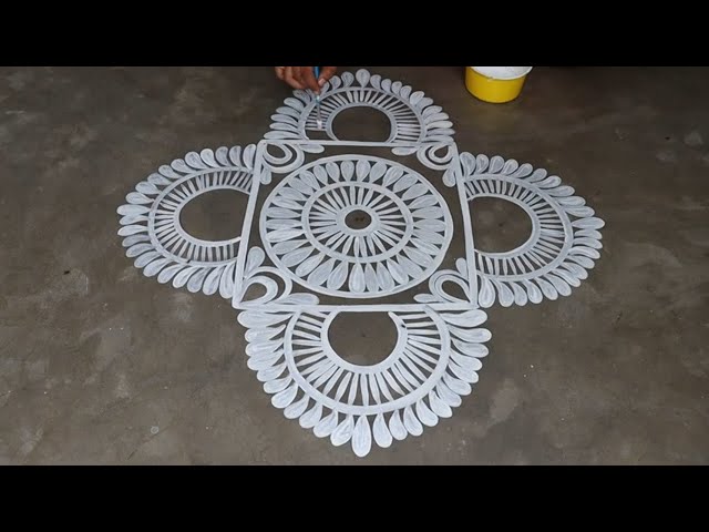 Very simple alpana design ranngoli for laxmi puja by shyamali - video 2