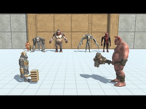 MUTANT PRIMATES + OLD GORO & ACHILLES VS INFERNALS - Animal Revolt Battle Simulator
