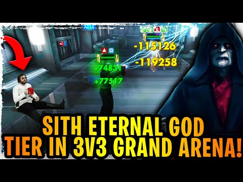Sith Eternal Emperor the King of 3v3 Grand Arena? Amazing Sith Eternal vs Jedi Master Luke Showdown!