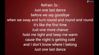 Sarah connor - just one last dance paroles