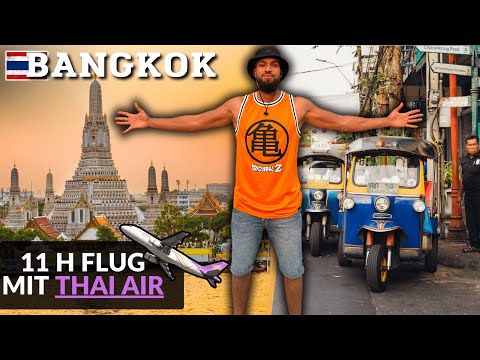 ICH FLIEGE ZUM ERSTEN MAL nach BANGKOK ! | 11 STUNDEN FLUG MIT THAIAIR 🤯 | Travel Vlog | Tolunay