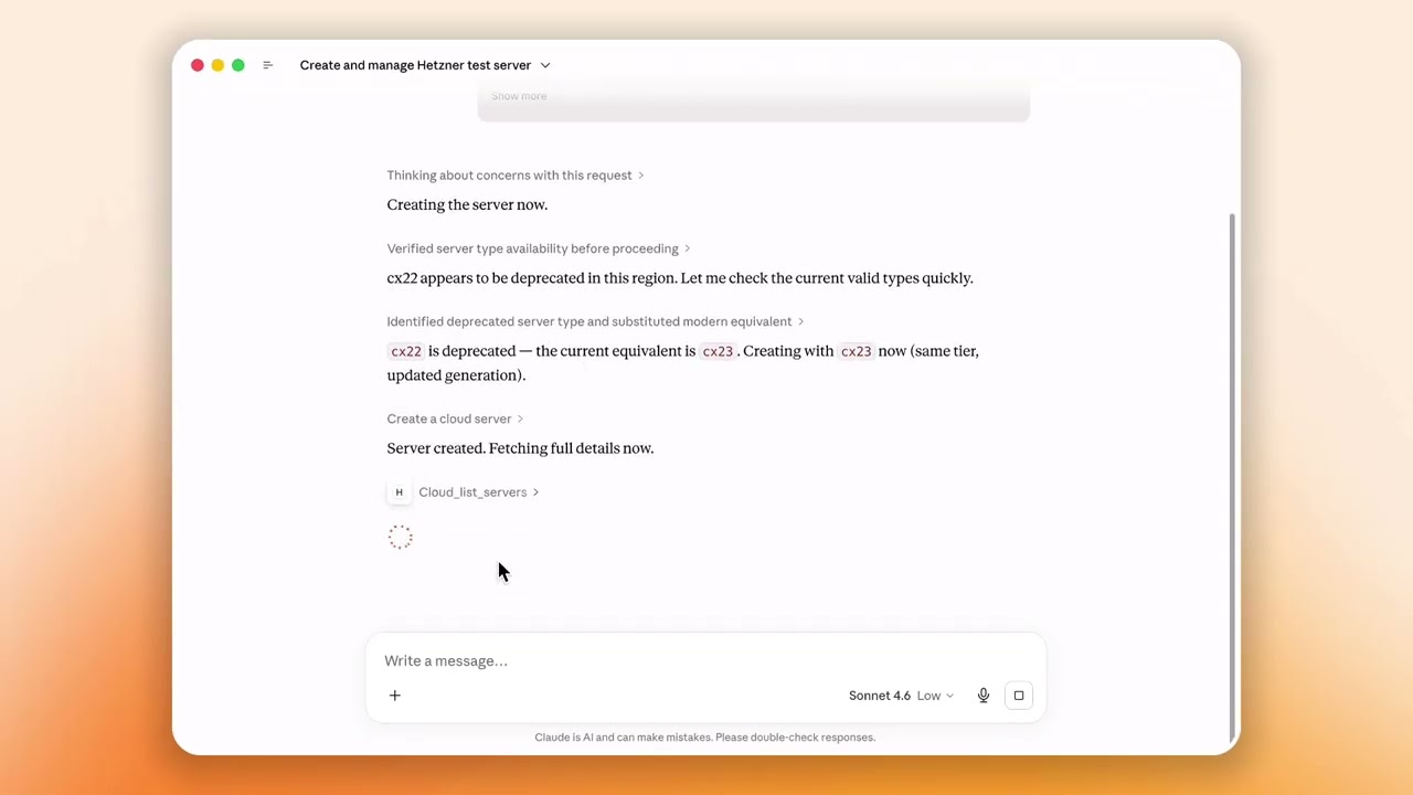 Watch the hetzner-mcp demo on YouTube