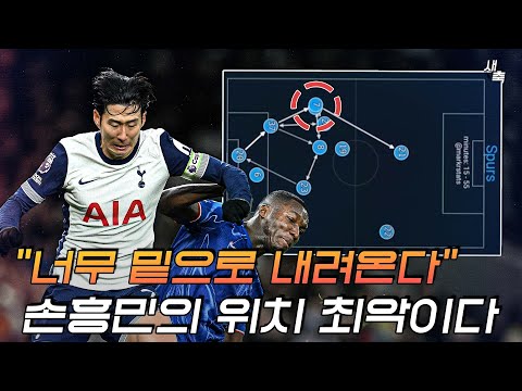 하프라인 밑으로 내려오는 손흥민 포스테코글루의 전술, 손흥민의 체력이 급격하게 떨어지는 이유