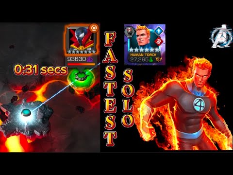 MCOC | FASTEST SOLO WITH R4 HUMAN TORCH 😲‼️- Marvel Contest of Champion