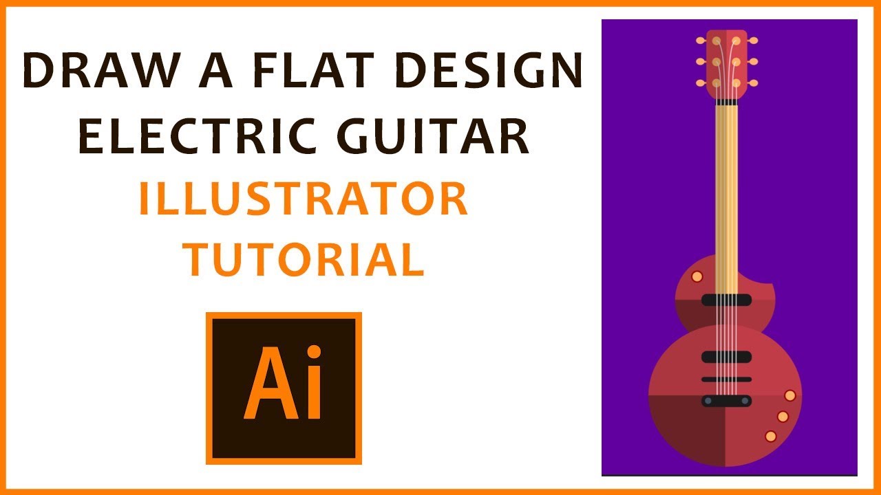 Adobe Illustrator Tutorial - Flat Design Electric Guitar