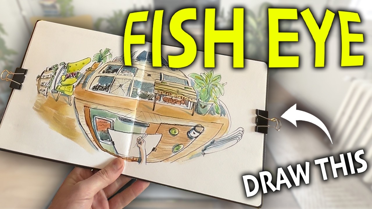 Fish Eye Perspective -  Urban Sketching at Home