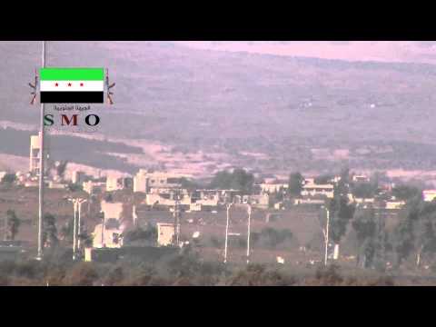 استهداف دبابة لقوات النظام بصاروخ تاو من قبل فرقة الحمزة في محافظة حلب