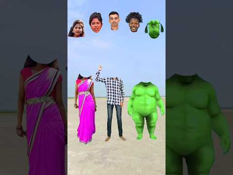 Green fatty dog, laal sarees bhabhi & me head matching vs Acho acho songs - funny vfx video 🙂